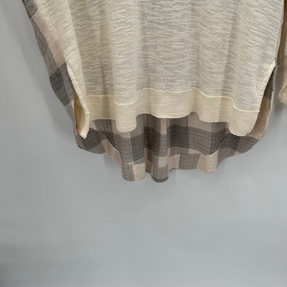 Anthropologie Pilcro Knit V-Neck Sweater with Plaid Back // XS - Picture 8 of 11